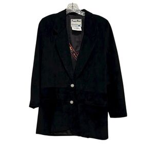 Vintage Pioneer Wear Black Suede Western Blazer Jacket Made in USA Size Small